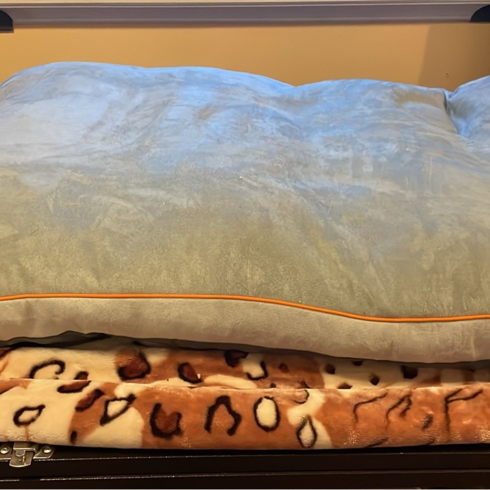 Luxury Blue and Orange Pillow by [Brand]